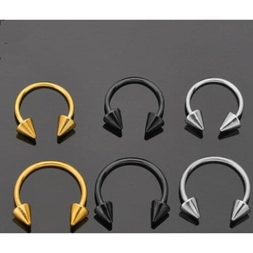 10mm Stainless Steel Nose Ring Piercing Horseshoe Spike Septum Piercing Eyebrow Tragus Helix Pircing Lip Piercing Nariz