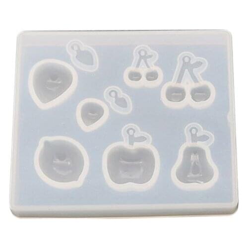 Creative DIY Crystal Epoxy Mold Fruit Strawberry Cherry Earrings Handmade Making Pendant Dessert Mirror Mould