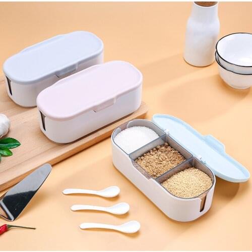 Kitchen Seasoning Box Set Spice Jars Storage Canister Condiment Container Cruet with Lid Spoon Portable Kitchen Utensils
