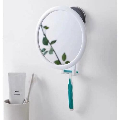 Wall-mounted suction cup small mirror household bathroom wall-mounted round mirror bathroom wall mirror bathroom mirror