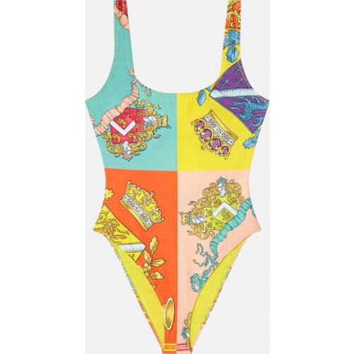 2020 New Women Swimwear Lace Strap One Piece Swimsuit Monokini Print Bathing Suit Summer Beachwear Body Sexy mujer микро бикини