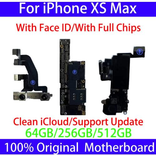 100%Free iCloud for iPhone Xs Max Motherboard 64GB 256GB 512GB With/No Face ID Unlocked testedLogic Board LL/A with IOS System