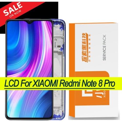 Original 6.53'' Display with frame for Xiaomi Redmi Note 8 Pro LCD Display Screen Touch Digitizer 6.3'' Redmi Note8 Repair Parts