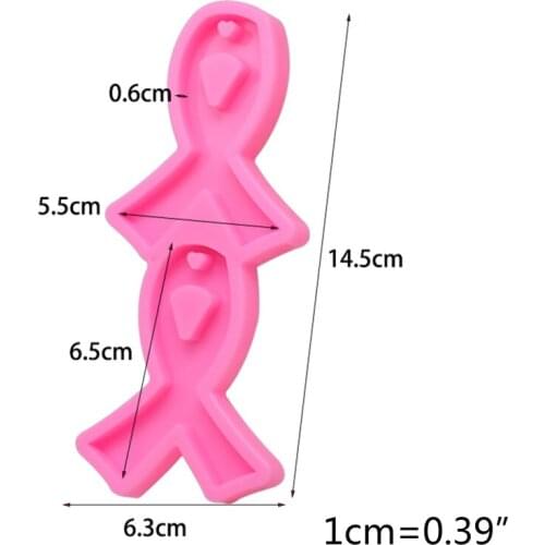 Crafts Crystal Epoxy Resin Mold Ribbon Keychain Pendant Casting Silicone Mould