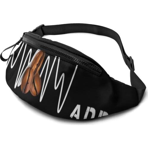 Caffeine Waist Bag Pattern Polyester Waist Pack Bicycle Teenagers Bag