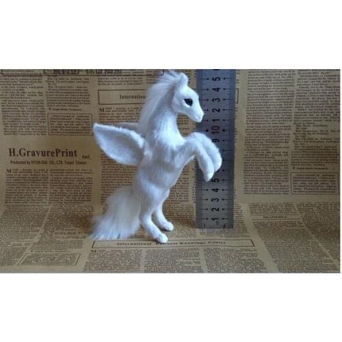 Polyethylene&furs11x15cm jump-up unicorn with wings hard model prop.home decoration Xmas gift w0591