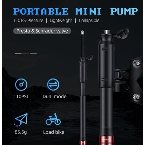 MORIDER 110Psi Hand Air Pump Portable Mini MTB Road Bicycle Pump Cycling Inflator Bike Ball Accessories Support AV FV Conversion