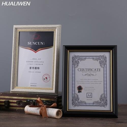 Certificate Frame Diploma Frame 21x29.7cm Award Frame Semicircular Profile, With Wall Easel