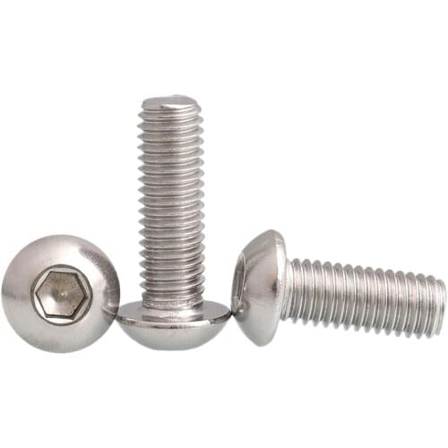 20pcs M4x25mm Allen Bolt Mushroom Half Round Head Screw Hexagon Socket Hex Head Bolt GB70.2 A2 304 Stainless Steel L=25mm