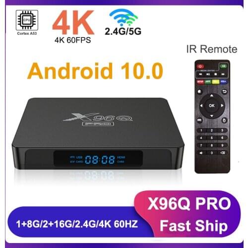 TV Box Android 10 X96Q PRO 2.4G/5G WiFi Allwinner H313 Quad Core 1G 8G 2GB 16GB 1080P Media Player X96Q PRO 4K Smart Set Top Box