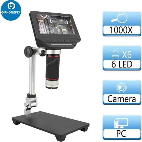 4.3 inch USB Microscope Color LCD Screen Endoscope Record 1000X Magnification Zoom Storage Camera Video Recorder for PCB Repair