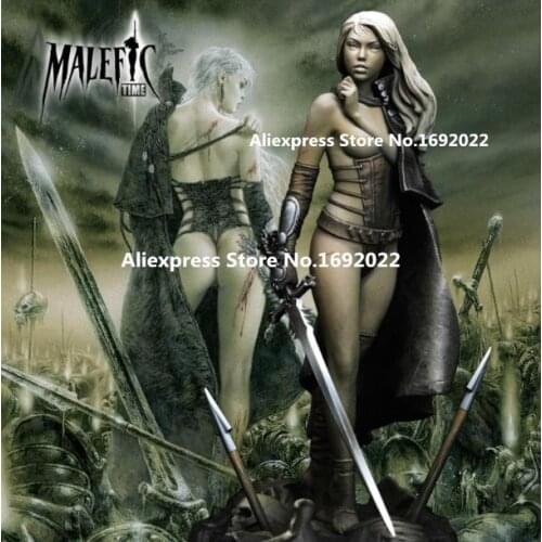 75mm Scale Fantasy Sexy Female warrior Unpainted Resin Model Kit Figure Free Shippin