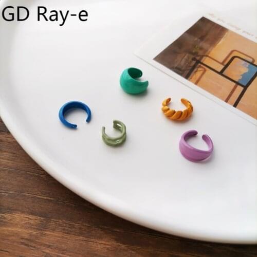Korean Candy Color Ear Clip Summer Fashion C-shaped ear Cuff Colorful Women Earrings 1689