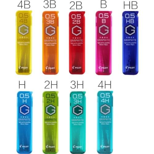 1tube PILOT Neox High-Purity Graphite Mechanical Pencil Lead HRF5G-20 0.5 mm 4H/3H/2H/H/HB/B/2B/3B/4B Writing Supplies Smooth