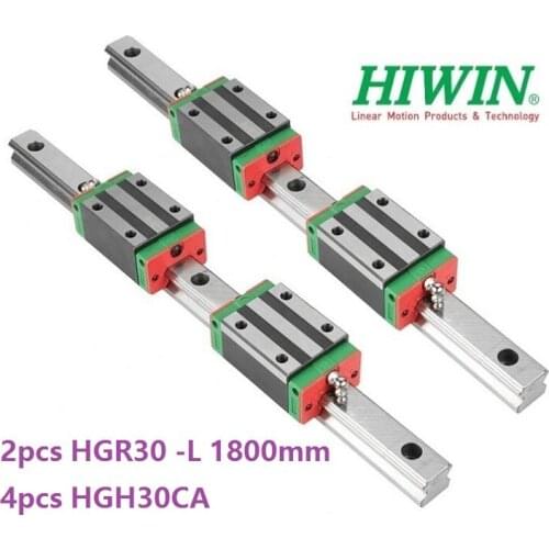 2pcs 100% Original New Hiwin HGR30 -L 1800mm linear guide/rail + 4pcs HGH30CA linear narrow blocks for CNC router
