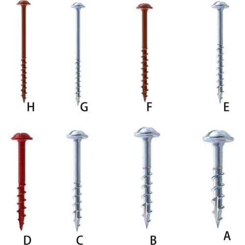 100Pcs Coarse Thread Zinc Alloy Coated Pocket Hole Self Tapping Screws Square Drive for Hole Jig System Home Improvement