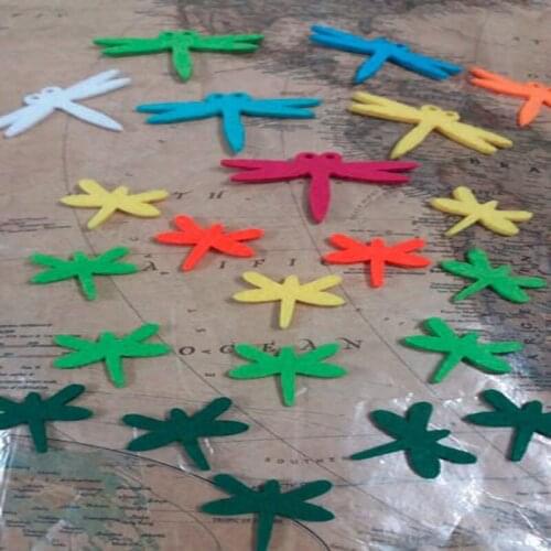 22pcs So Cute Colorful Big & Small Dragonfly DIY Nonwoven Felt Fabric For DIY Child handwork home decoration