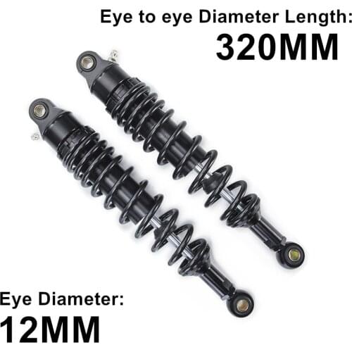 2pcs 320mm Motorcycle Dirt Street Motor Bike ATV Quad Rear Shock Absorber Rear Suspension Bumper D30