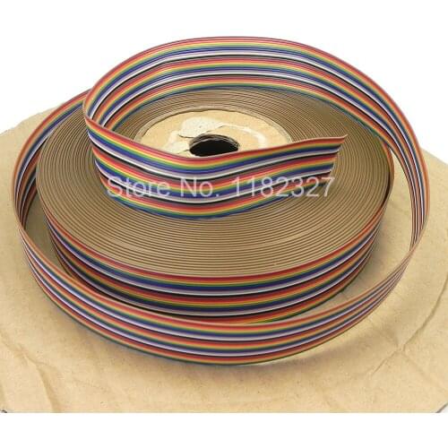 5 meters/lot) 26 Way 1.27mm Pitch 26p Flat Color Rainbow Ribbon Cable Wiring Wire For IDC FI-RE connector