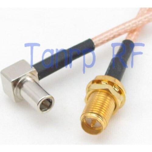 8in RP SMA female to MS147 male both right angle RF adapter connector 20CM Pigtail coaxial jumper cable RG316 extension cord