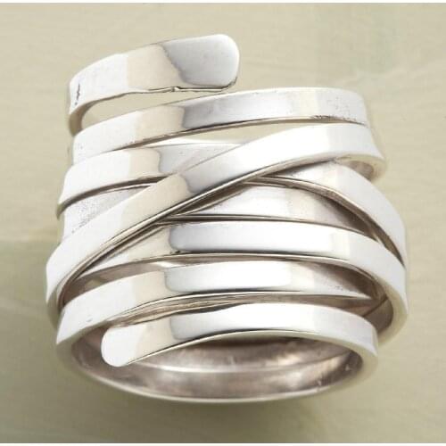 Large 925 Sterling Silver Wraparound Ring Wedding Engagement Jewelry Gifts Size 6 7 8 9 10