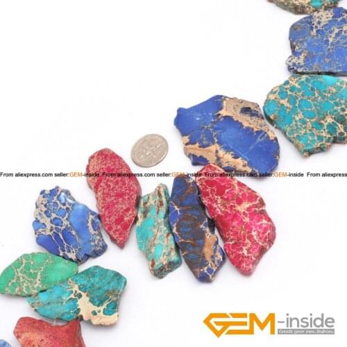 25-50mm Freeform Crude Sea Sediment Jaspers Beads Natural Stone Bead DIY Beads For Jewelry Making Strand 15" Wholesale