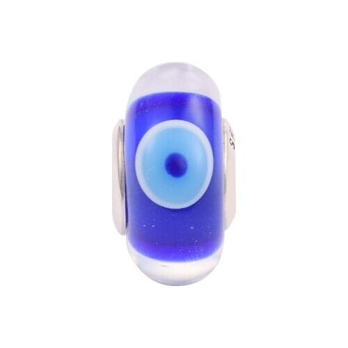 CKK Evil Eye Murano Glass Charms 925 Original Fit Pandora Bracelets Sterling Silver Beads for Jewelry Making Women DIY