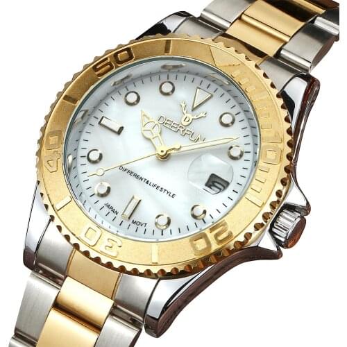 Men Watch Deerfun brand business golden ghost diamond fashion calendar luxury waterproof quartz wristwatch Relogio Masculi