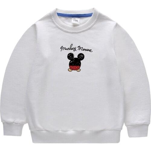 Disney Mickey New Boys Girls Sweatshirt Childrens Clothing Cotton Cartoon Print Kids Hoodies Tops Toddler Kids Clothes