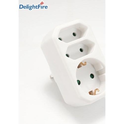 EU Wall Socket 16A 250V 3 Outlet Power Convert Plug 1 to 3 way Power Strip Outlet Triple German Standard Adapter Plug 3500w
