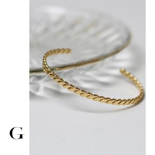 GHIDBK Hot Sale Fashion Stainless Steel Jewelry Minimalist Twisted Thin Bangle Bracelets Women Delicate Dainty Elegant Bangles