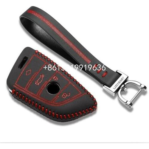 Leather Car Key Cover Remote 4 Buttons for BMW 7 Series 2017 -2018 5 Series 2018