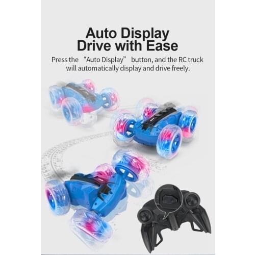 Remote-controlled dump truck stunt climbing car cool roll 360-degree rotating childrens anti-fight belt flash