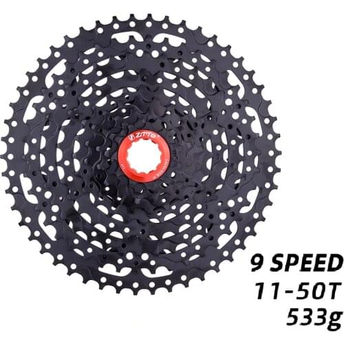 MTB 9 Speed Black Cassette 11-50T Bike Freewheel Mountain Bike 9s K7 Sprockets Compatible with M430 M400 M590 Wide Ratio 9v k7