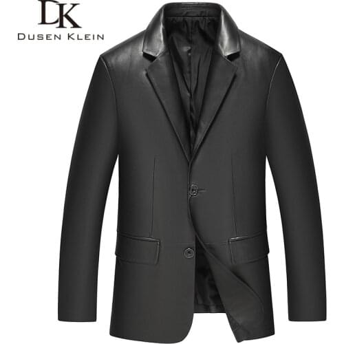 Men Genuine Leather Jacket Real Sheepskin Leather Suit Casual Black Pockets 2020 Autumn New Jacket for Man 20801