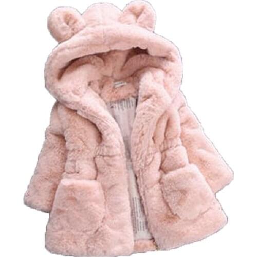 Baby Girl Clothes Children Winter Warm Coat New Kids Wool Sweater Fur Padded Jacket Cartoon Ears Newborn Baby Toddler Clothes