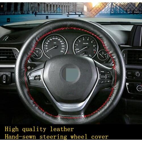 DIY Steering Wheel Cover Hand-Stitched With Needles and Thread Artificial leather Braid Diameter 38 cm Four seasons Universal