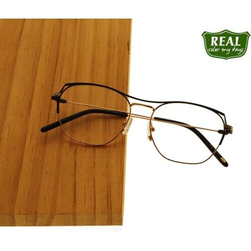 REAL New Design IP Plating Women men prescription eyeglasses Metal Optical Frame with Titanium temple Eyewear MT0022