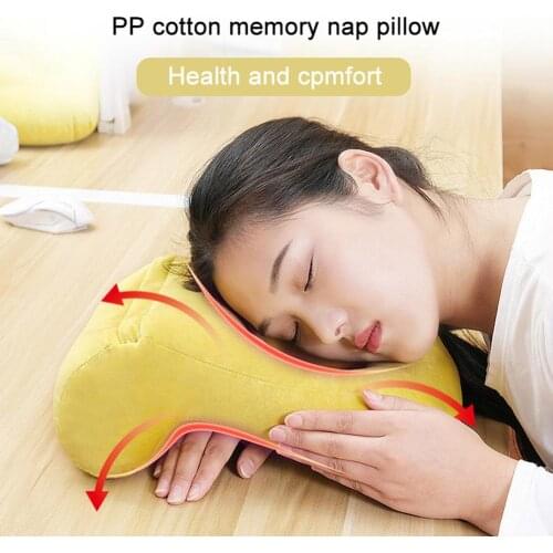 Portable Travel Noon Nap Neck Pillow Office Home Desk Soft Cushion with Relax Hole