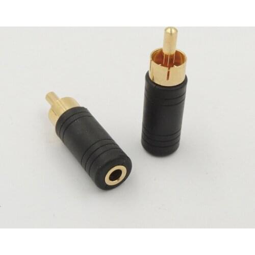 Gold Plated 3.5mm 1/8" Female Mono jack To RCA Male plug Audio Adapter Connector