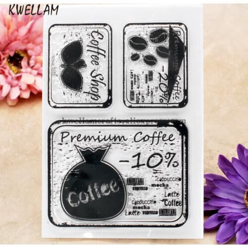Premium Coffee Label Scrapbook DIY photo cards rubber stamp clear stamp transparent stamp 10x15cm KW8012045