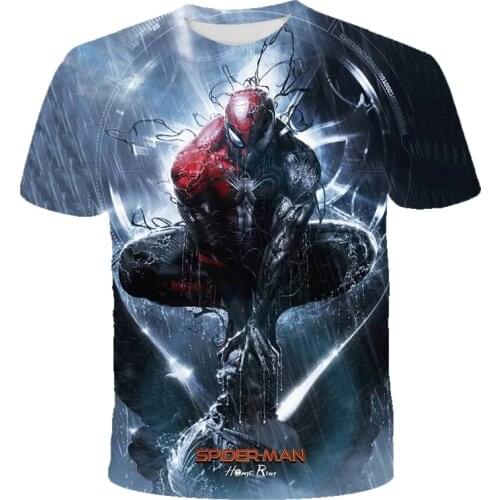 Marvel Men Clothes 2021 New Summer Spiderman 3D Print Short Sleeve T-shirt Casual Breathable Funny T Shirts Tops Plus Size
