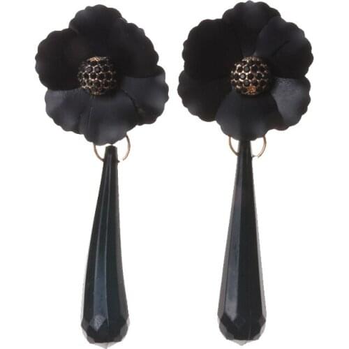 PPG&PGG 2018 New Resin Big Flower Statement Dangle Drop Earrings For Women Trend Brand Pendientes Accessories ZA Jewelry