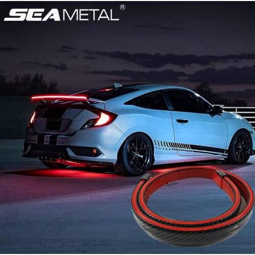 120cm LED 12V Car High Brake Spoiler Lamp Auto Trunk Flexible Strip Lights Automobiles Signal Truning Lamps Spoiler Decorative