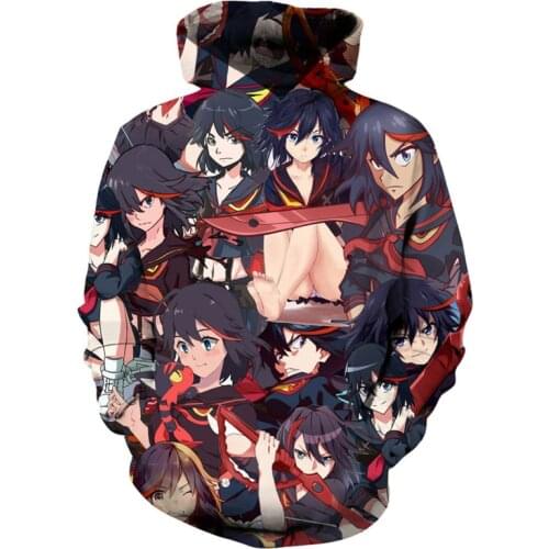 SOSHIRL Blood Fantasy Anime Hoodie New Streetwear Ryuko Matoi Men Hoodies Kill La Kill Cosplay Hip Hop Tops Harajuku Pullover