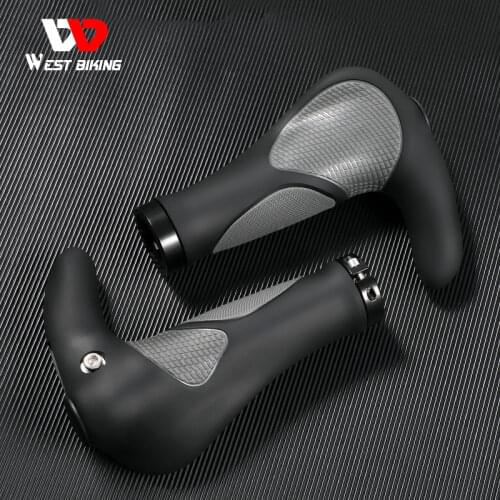 WEST BIKING Ergonomic Bicycle Grip Lock-on Handlebar Cover MTB Mountain Cycling Anti-slip Handle Bar End Bike Accessories 1 Pair