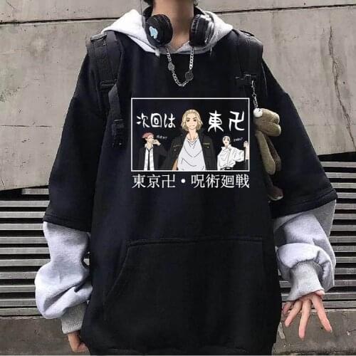 Japanese Anime Tokyo Revengers Jujutsu Kaisen Hoodies Long Sleeve Streetwear Hip Hop Sudaderas Con Capucha