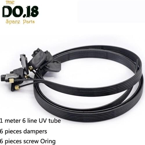 1m 6 Color UV Ink Tube Hose Pipe Line With Square Small Damper Screw Nuts oring For Epson R330 R290 T50 L800 1390 Printer