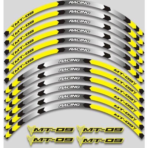 12 X Thick Edge Outer Rim Sticker Stripe Wheel Decals FIT For YAMAHA MT 09 MT09 MT-09 motorbike mt09
