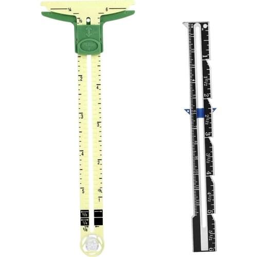 2 Pcs Sliding Gauge Measuring Sewing Tool, 5-In-1 Sliding Gauge Measuring Sewing Ruler Tool Fabric Ruler Crafting